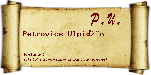 Petrovics Ulpián névjegykártya